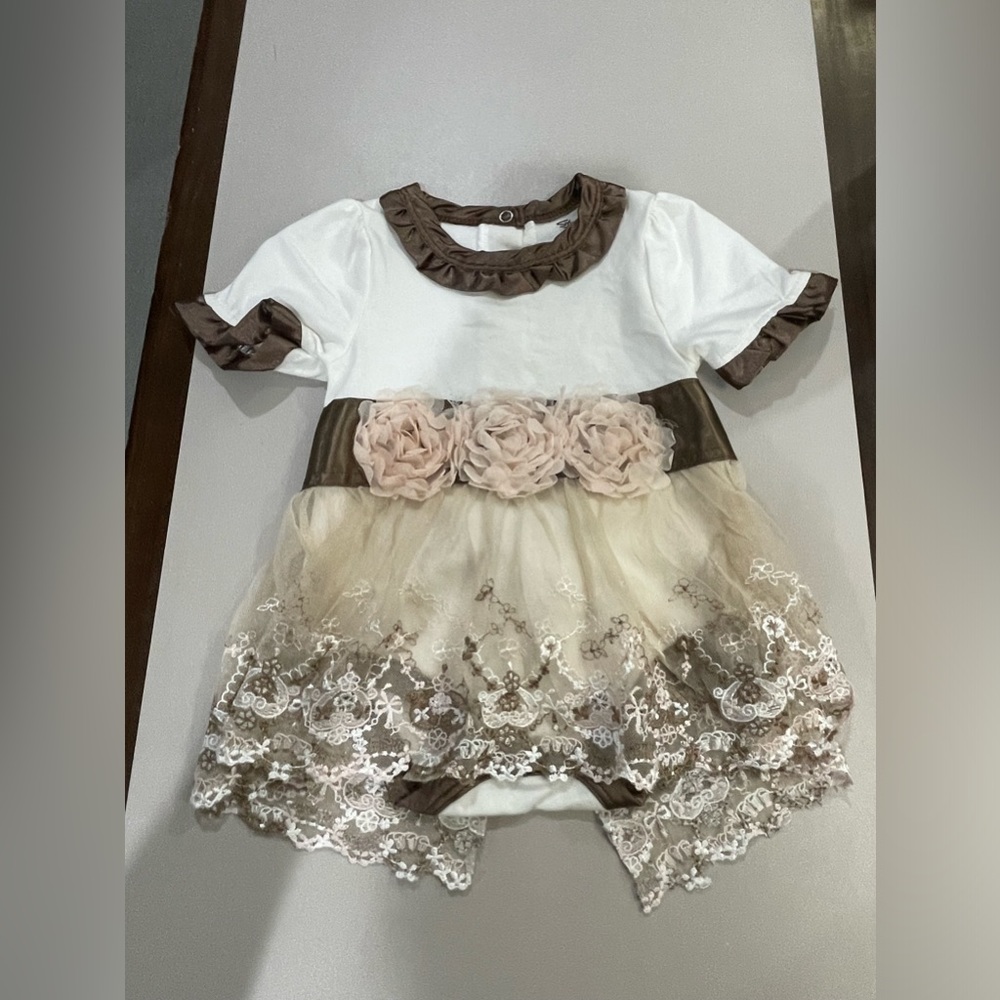 Baby girl lace and satin dress